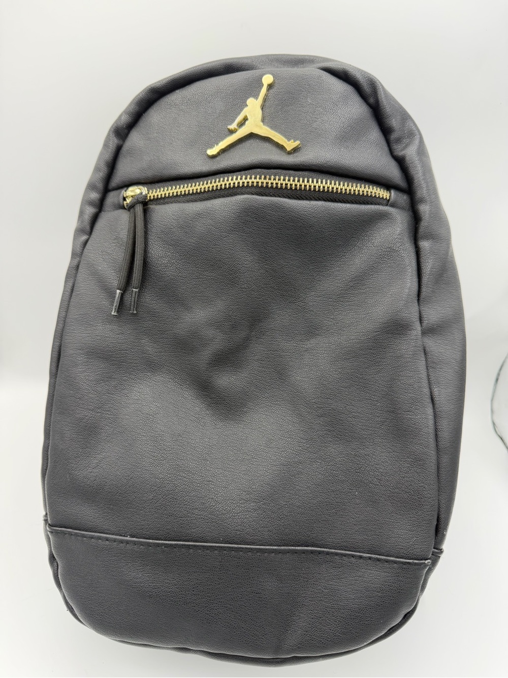 Nike Air Jordan Skyline City Faux Leather Mini Backpack Black/Gold 12"